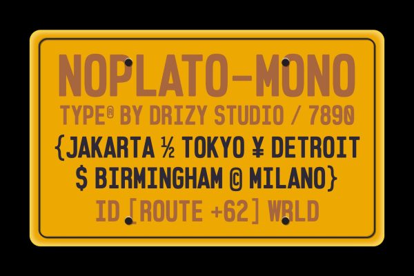 Noplato Mono – Sans Condensed Monospaced Font