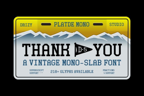 Platde Mono – Vintage Mono Slab Font