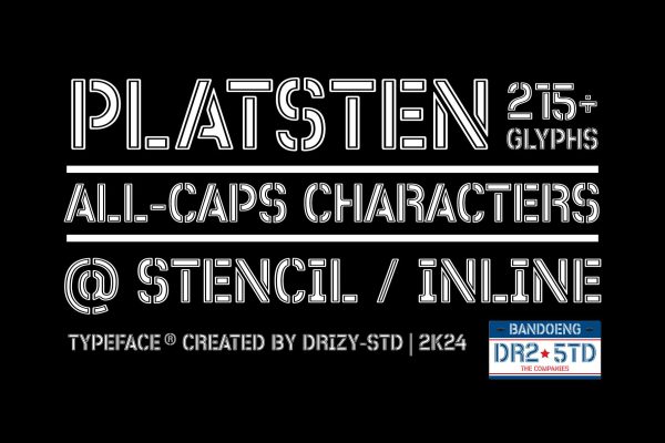 Platsten – Plate Stencil Display Font