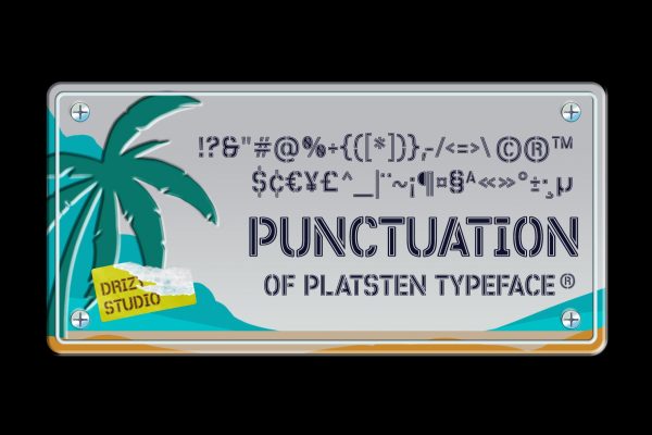 Platsten – Plate Stencil Display Font