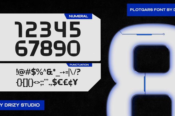 Plotgars – Sans Serif Squared Font