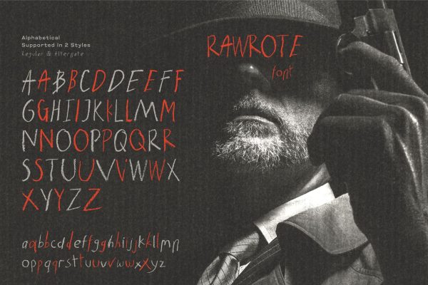 Rawrote – Crayon-Textured Handwriting Font