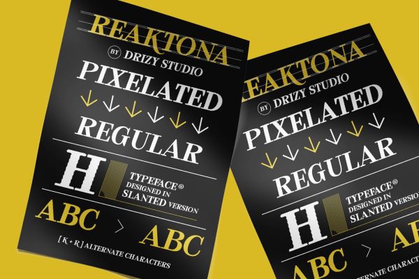 Reaktona – Pixel Slanted Serif Font