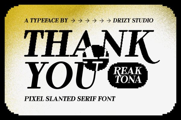 Reaktona – Pixel Slanted Serif Font