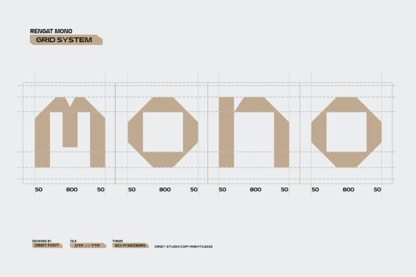 Rengat Mono – Monospace Techwear Font