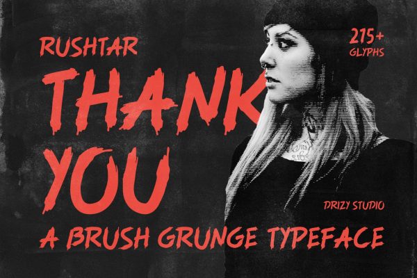 Rushtar – Brush Grunge Typeface Font