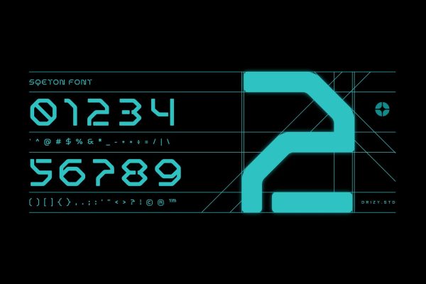 Sqeton – Mecha Stencil Display Font