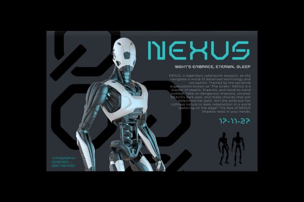 Sqeton – Mecha Stencil Display Font