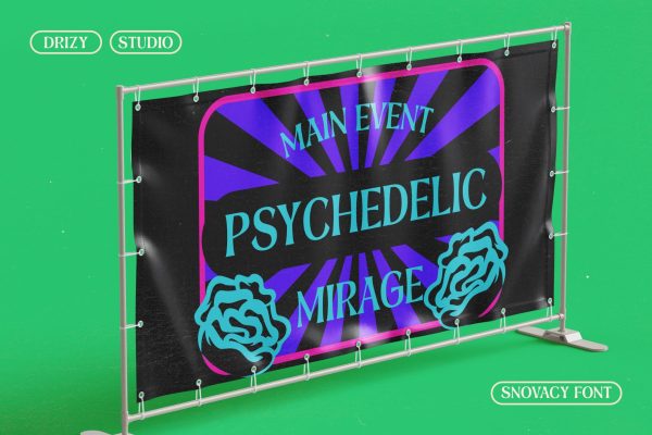 Snovacy – Psychedelic Display Font