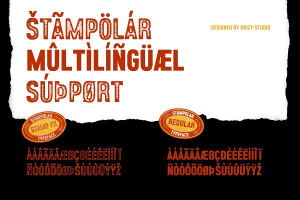 Stampolar – Display Stamp Effect Font