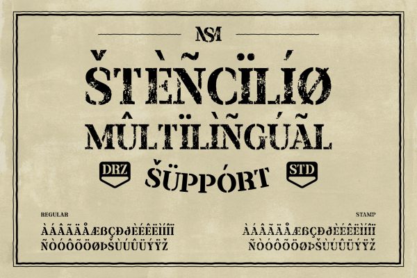 Stencilio – Serif Stencil Grunge Font