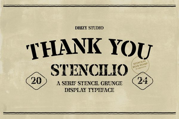 Stencilio – Serif Stencil Grunge Font