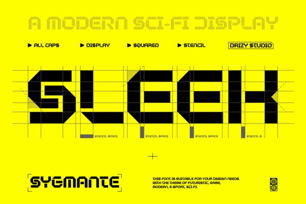 Sygmante – Modern Sci-Fi Display Font