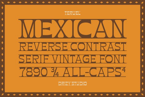 Teruel – Reverse Contrast Vintage Font