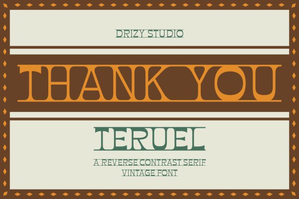 Teruel – Reverse Contrast Vintage Font