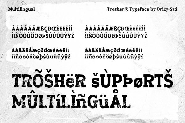 Trosher – Rugged Slab Display Font