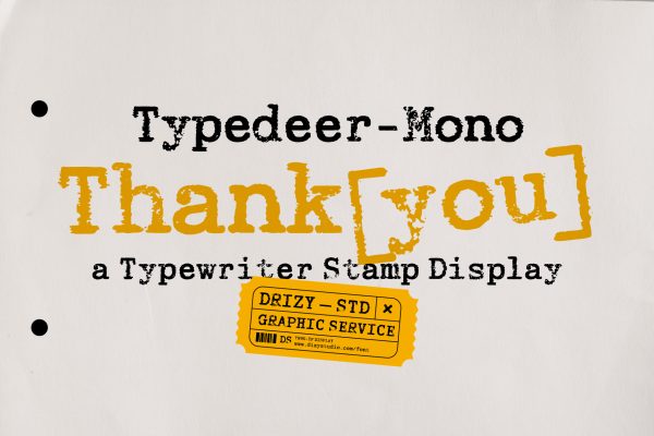 TypedeerMono – Typewriter Stamp Display Font