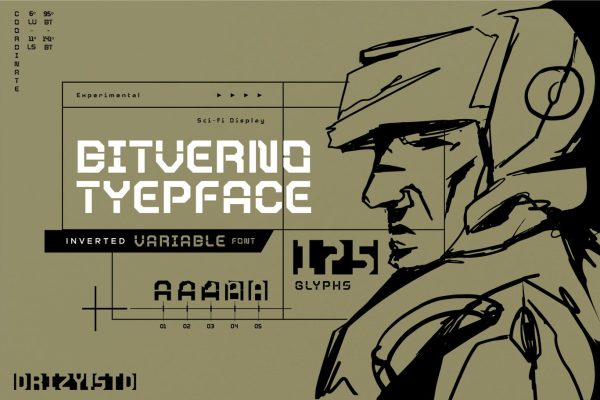 Bitverno – Experimental Sci-fi Font