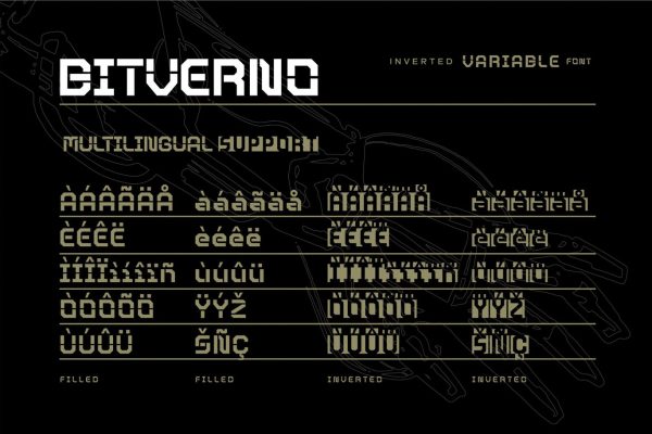 Bitverno – Experimental Sci-fi Font