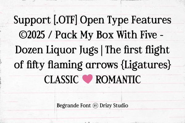 Begrande – Classic Romantic Serif Font