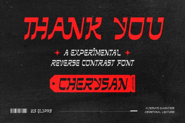 Cherysan – Experimental Reverse Contrast Font