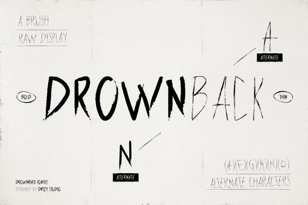 Drownback – Brush Raw Display Font