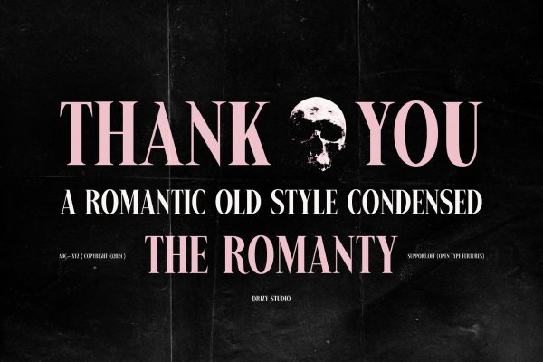 The Romanty – Romantic Old Style Condensed Font