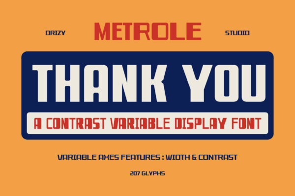 Metrole – Contrast Variable Display Font